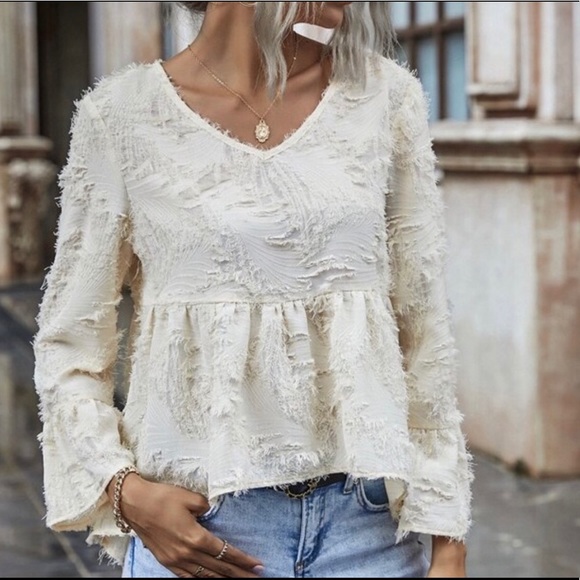 FINAL MARK-DOWN Cream High Low Top - Picture 3 of 6